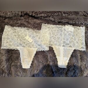 Aerie High Waisted Lace Thongs